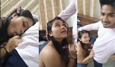 Sexy Indian Desi Girl Sucking Her BF Dick in Hotel Viral XXX